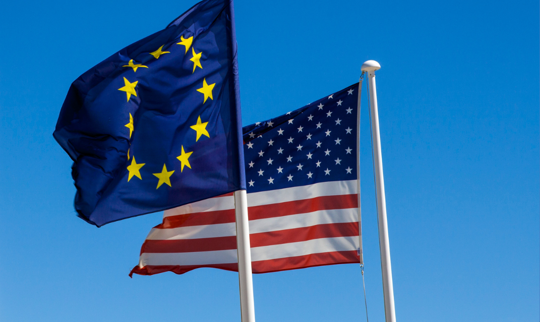 EU-US Flag - EU-US Summit 2023 .