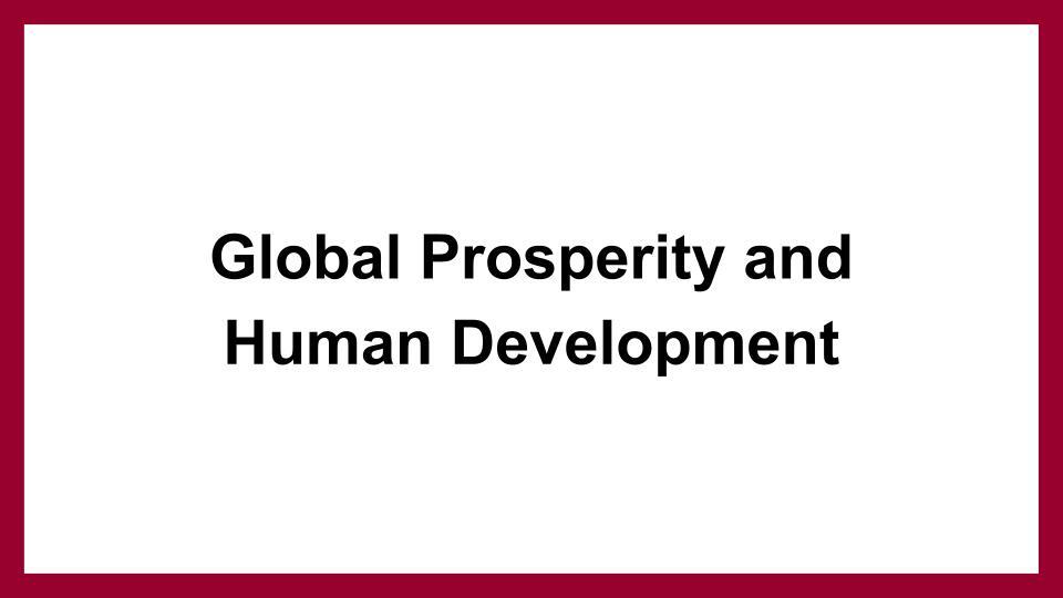 Global Prosperity and Human Development